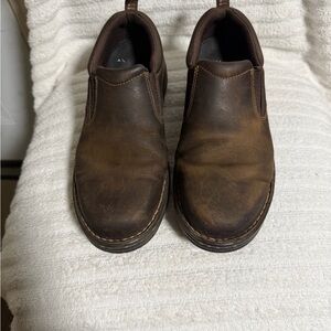 Ariat Women Transverse Brown Distressed Slip Ons Pink Logo 10B